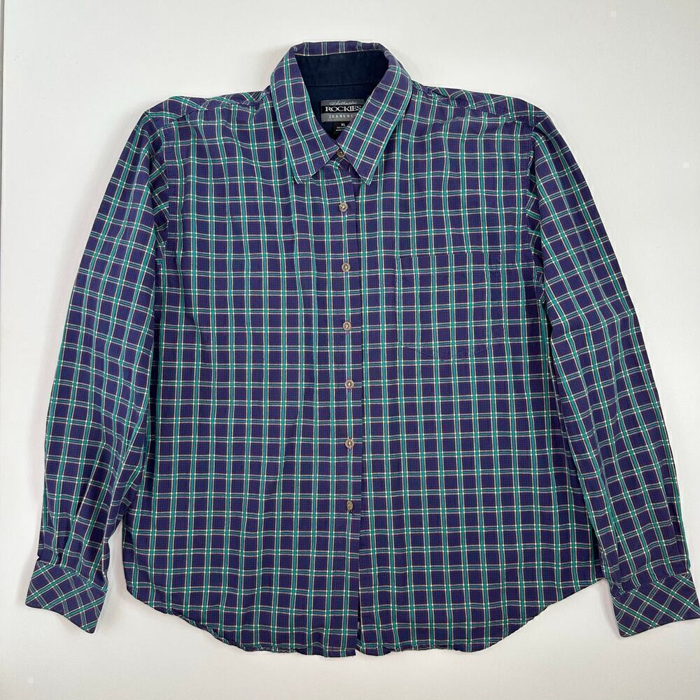 Vintage Authentic Rockies Jeanswear Miller Style Button Front Plaid Shirt
